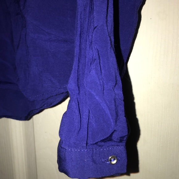 ZARA WOMAN (M) - BLUE BLOUSE GOLD BUTTONS EUC - Picture 5 of 6